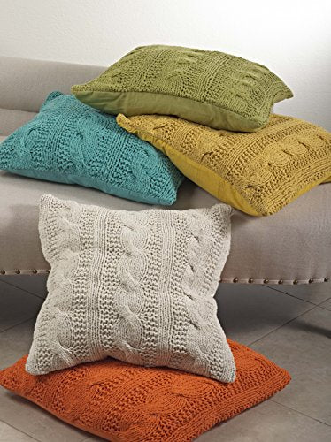 Fennco Styles Cable Knit Design Cotton Throw Pillow 20 x 20