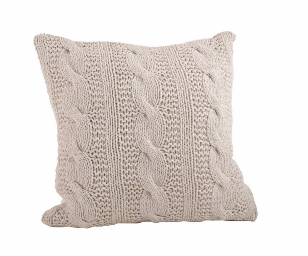 Fennco Styles Cable Knit Design Cotton Throw Pillow 20 x 20