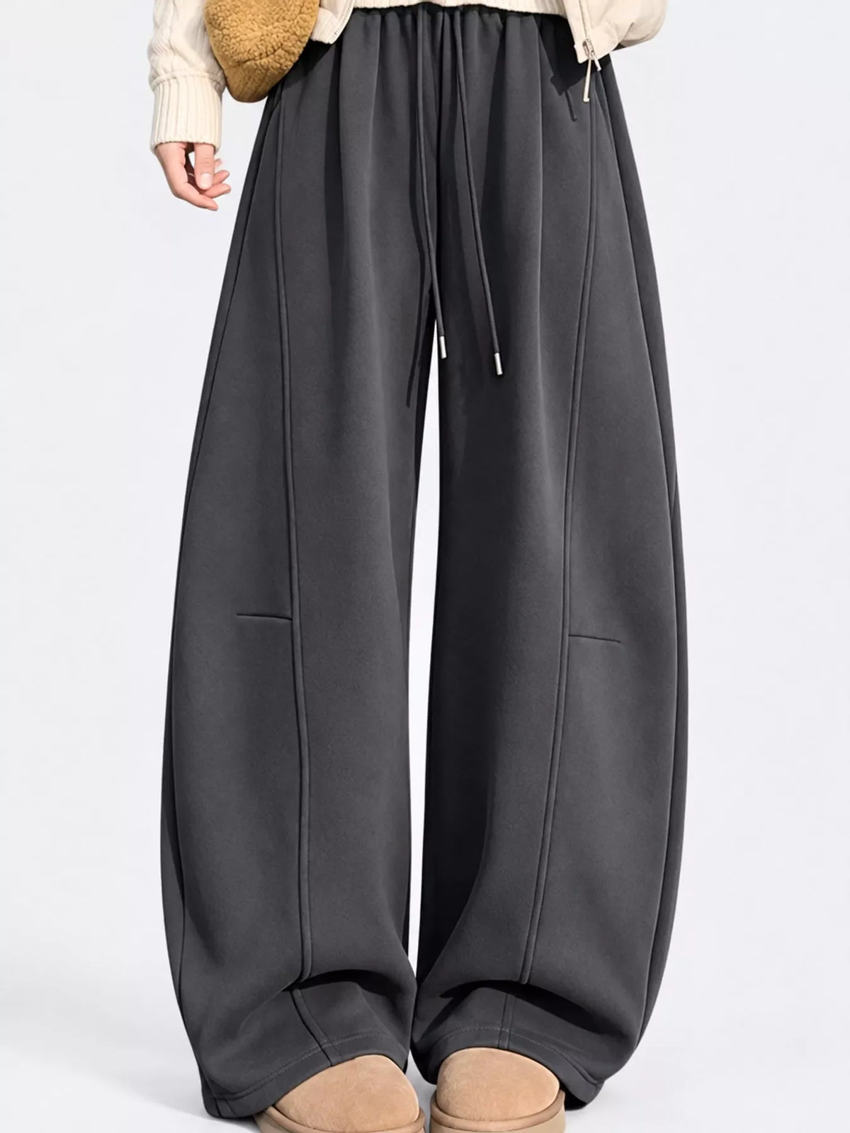 Full Size Wide-Leg Casual Sweatpants with Drawstring Plus Size