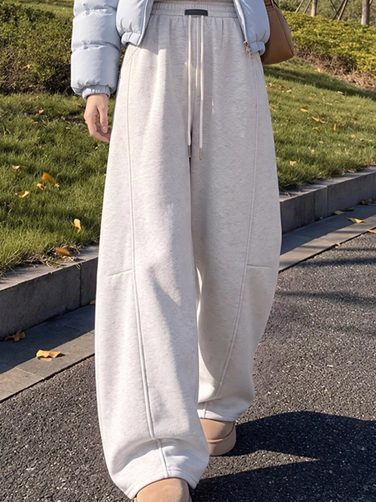 Full Size Wide-Leg Casual Sweatpants with Drawstring Plus Size