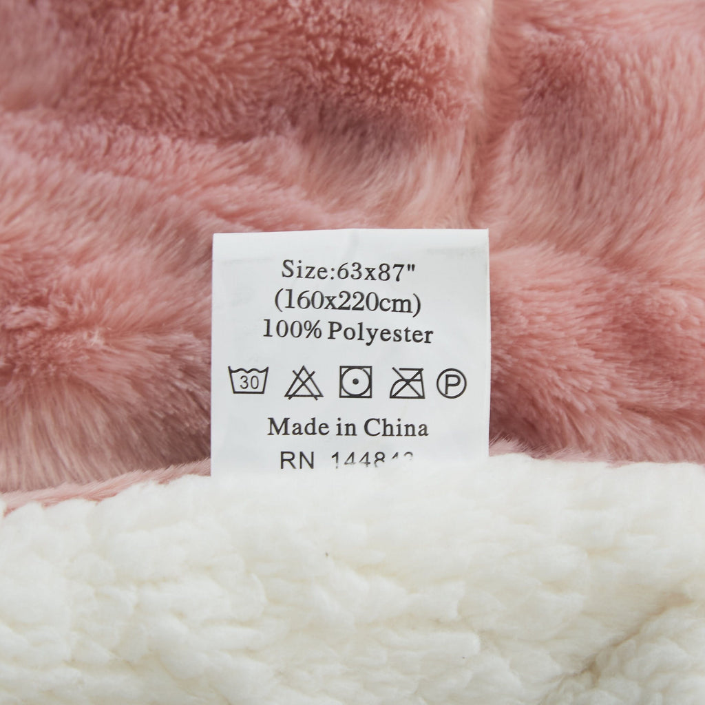 Tache Faux Fur Dusty Rose Gold Pink Throw Blanket