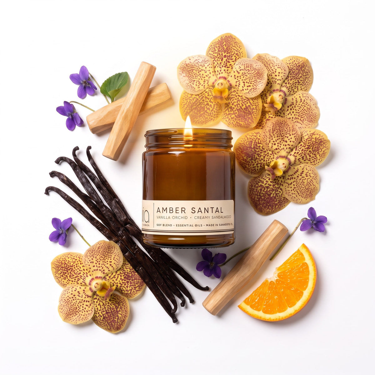 Amber Santal Soy Blend Candle